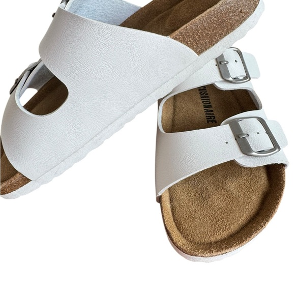 Cushionaire Lane Cork Footbed White Sandals Birkenstock Style Women’s 7 - Picture 5 of 11
